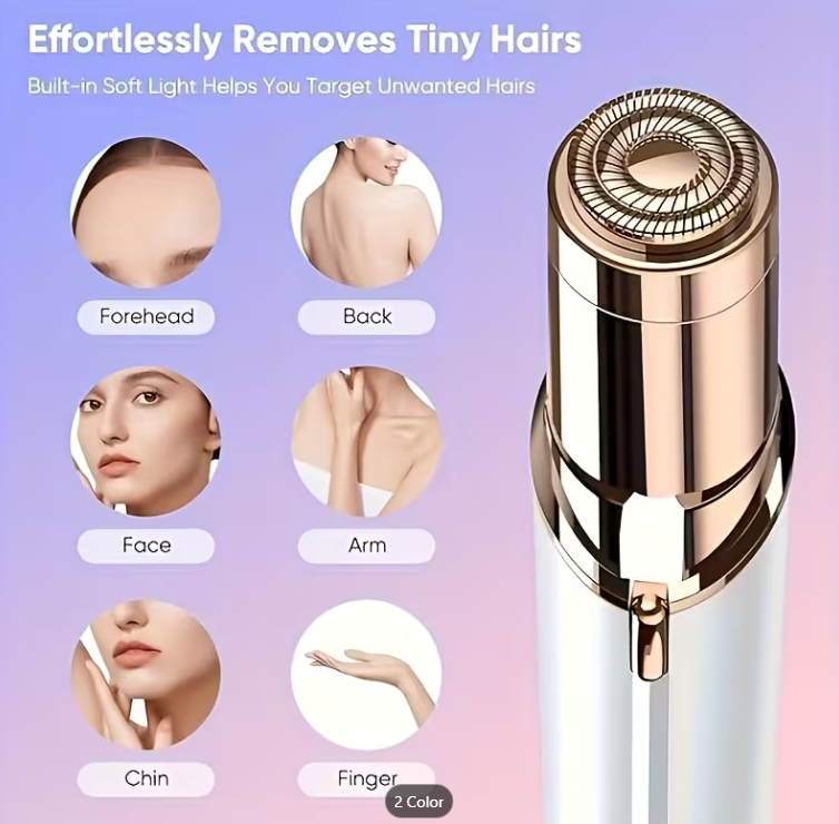 Facial Hair Remover & Eyebrow Razor – 3-in-1 Epilator for Face, Lips, Chin, Arms, Body & Beard, Perfect for Home and Travel